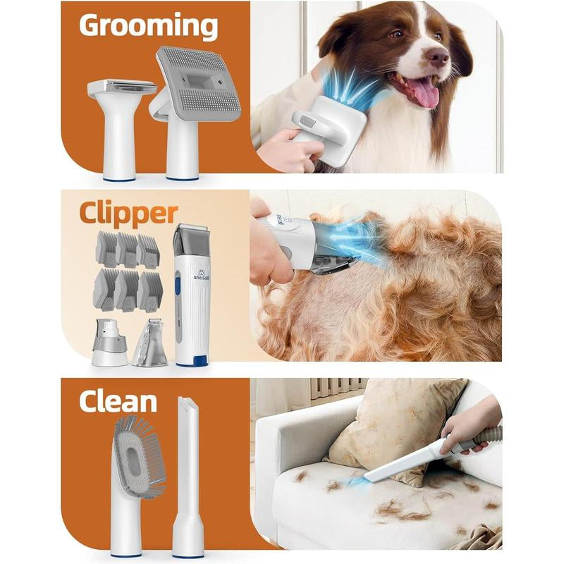 Pet Grooming Kit & Vacuum, Dog Clippers with Grooming Tools for Dogs Cats and Other Animals